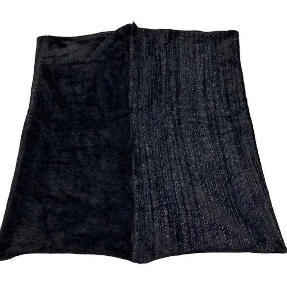 Stella & Dot Kaci Versatile 2 in 1 Soft Black Metallic Scarf - Picture 4 of 6